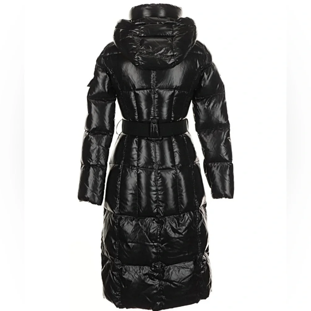 SAM. “Jet” Black Long Noho Hooded Puffer Coat Size Small - Picture 4 of 8